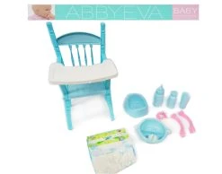 Baby Eva Pop Speelgoed - Interactief Baby Pop Met Lunchtafel - Incl. 8 Accessoires (30CM) -Clipper Winkel 1276079876