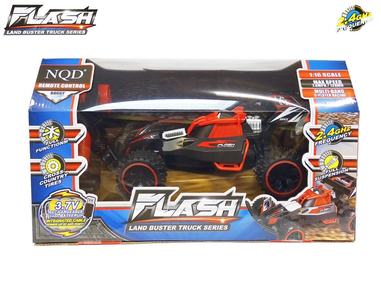 24WINKELEN RC Race Buggy NQD - 2.4GHZ Radio Grafisch Bestuurbare Auto 12km/u - 1:16 - Oplaadbaar + Extra Accu 8 24WINKELEN RC Race Buggy NQD - 2.4GHZ Radio Grafisch Bestuurbare Auto 12km/u - 1:16 - Oplaadbaar + Extra Accu - Afbeelding 6