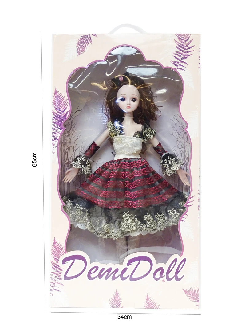 Demi Girl Prinses Pop Speelgoed - Met Chique Classic Feest Jurkje - 56CM 6 Demi Girl Prinses Pop Speelgoed - Met Chique Classic Feest Jurkje - 56CM - Afbeelding 4