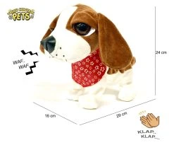Schattig Blaffende Speelgoed Hondje - Met 7 Verschillende Kunstjes Op Geluid/aanraken - Voice Control Clap Dog- 29CM -Clipper Winkel 1293498031