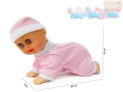Crawling Baby - Kruip Baby Pop - Kan Kruipen En Dansen - Met Geluid (20cm)