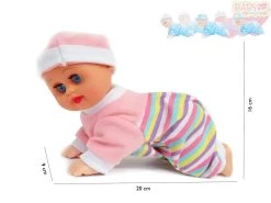 Crawling Baby - Kruip Baby Pop - Kan Kruipen En Dansen - Met Geluid (20cm)
