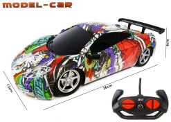 LX Toys Rc Auto Met Led Koplampen 1:16 - Radio Grafisch Sport Car (26CM)