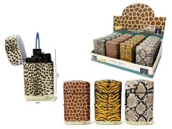 Tom Jet Flame Aanstekers - Turbo Aansteker - 20 Stuks In Display - 360° Animal Print - Soft Touch