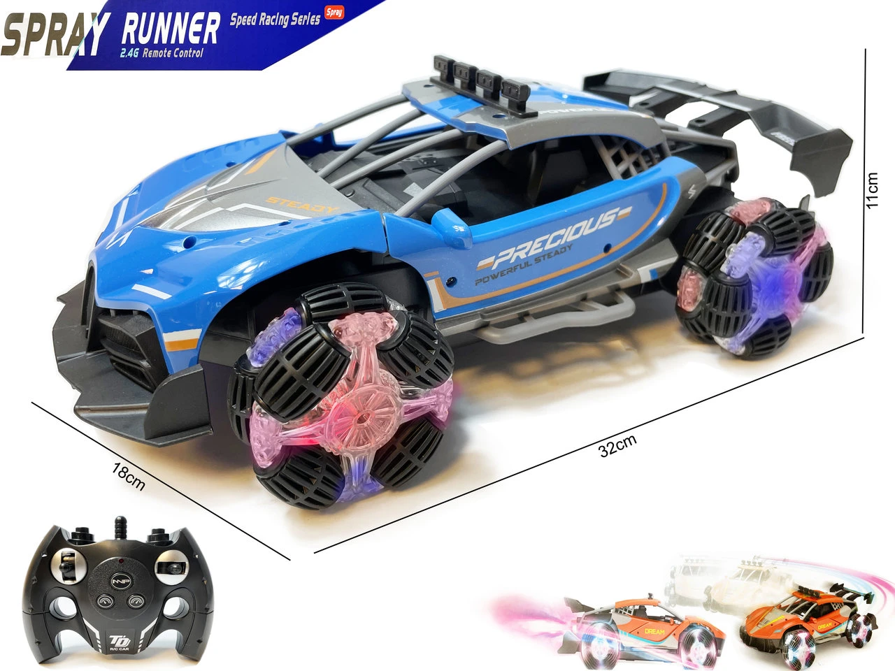 24WINKELEN Rc Auto 2.4GHZ Burnout Smoke Car Met Echte Rook En LED-lichtjes En Oplaadbaar 12 24WINKELEN Rc Auto 2.4GHZ Burnout Smoke Car Met Echte Rook En LED-lichtjes En Oplaadbaar - Afbeelding 10