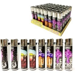 Clipper Aanstekers- 48 Stuks- Spacey Vuursteen Aansteker - Na Vulbaar