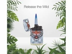 Tom Jet Flame Aanstekers - Turbo Aansteker - 20 Stuks In Display - 360° Tijger Print - Soft Touch -Clipper Winkel 1777700178