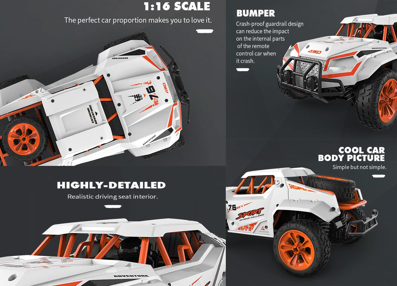SkyTech RC Auto 4x4 WD Rally Sport Car - 25KM - 2.4ghz Afstand Bestuurbare Race Auto - 1:16 TKKJ 6 SkyTech RC Auto 4x4 WD Rally Sport Car - 25KM - 2.4ghz Afstand Bestuurbare Race Auto - 1:16 TKKJ - Afbeelding 4