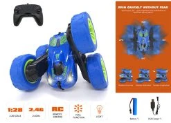 RC Stunt Auto Hyper Wheels - Dubbelzijdig - 360 Graden - 2.4ghz - Off Road Stunt Car - TKKJ - Radio Grafisch Bestuurbare Auto 1:28