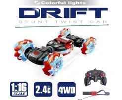 DA HUA TOYS RC Dubbelzijdig Monster Crawler Met LED Licht En Geluid- Hand Bestuurbare Auto -Clipper Winkel 1857950757