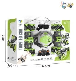 RC Stunt Twisted Car 4WD 2.4GHz - Dubbelzijdig Transformer Auto -LED Lichtjes En Muziek - Incl. Horloge En Afstandsbediening Groen