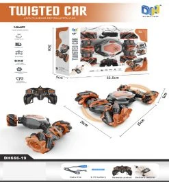 RC Stunt Twisted Car 4WD 2.4GHz - Dubbelzijdig Transformer Auto -LED Lichtjes En Muziek - Incl. Horloge En Afstandsbediening Groen -Clipper Winkel 1861300383