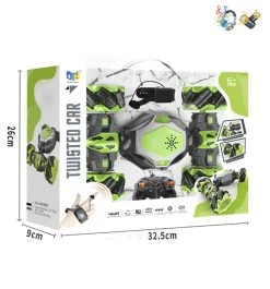 RC Stunt Twisted Car 4WD 2.4GHz - Dubbelzijdig Transformer Auto -LED Lichtjes En Muziek - Incl. Horloge En Afstandsbediening Oranje -Clipper Winkel 1861300437