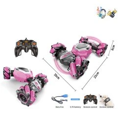 RC Stunt Twisted Car 4WD 2.4GHz - Dubbelzijdig Transformer Auto -LED Lichtjes En Muziek - Incl. Horloge En Afstandsbediening Oranje -Clipper Winkel 1861300440