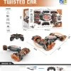 RC Stunt Twisted Car 4WD 2.4GHz - Dubbelzijdig Transformer Auto -LED Lichtjes En Muziek - Incl. Horloge En Afstandsbediening Oranje -Clipper Winkel 1861300452