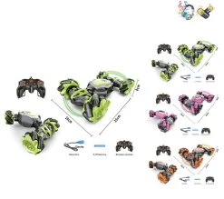 RC Stunt Twisted Car 4WD 2.4GHz - Dubbelzijdig Transformer Auto -LED Lichtjes En Muziek Oranje -Clipper Winkel 1861794246