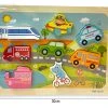 Houten Inlegpuzzel Verkeer Speelgoed - Vormen Puzzel Bord Met Voertuigen - 30x22.5 CM -Clipper Winkel 1883475372