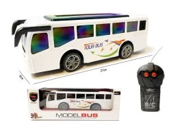 24WINKELEN Radiografisch Bestuurbare Bus - 3D Led Licht - RC Tour Bus Speelgoed - 20CM