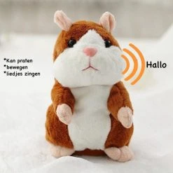 Pratende Hamster - Talking Hamster - Pratende Interactieve Knuffel - Bekend Van TikTok - Voice Opname, Zingen En Bewegen - Kinderen/Baby - Speelgoed