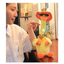 Pratende Eend Met Kostuum - Oplaadbaar - Dansende En Pratende Interactieve Knuffel 32CM - Bekend Van TikTok - Talking & Dancing Duck - Voice Opname - 120 Liedjes - Pluche Speelgoed -Clipper Winkel 1886405118