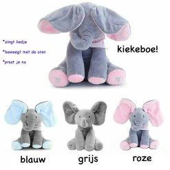 Flappy Olifantje - Interactief Knuffel Speelgoed - Kiekeboe - Pratende Olifant 30CM -Clipper Winkel 1887158064
