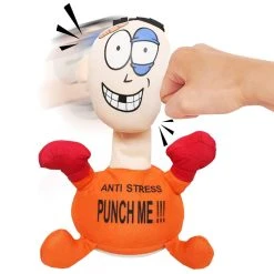 Punch Me Anti Stress Pop - Interactieve Speelgoed Boks Pop - Schreeuwt Bij En Stoot - 20CM