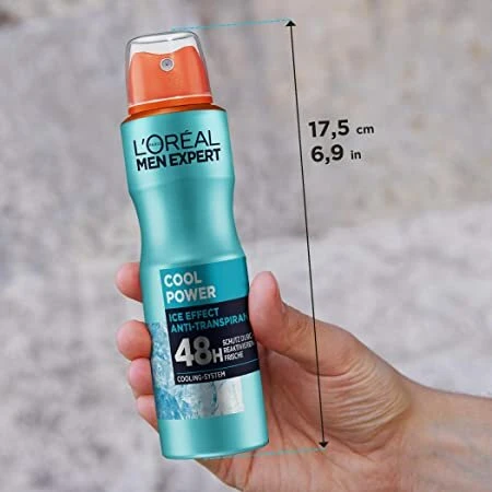 L'Oreal L'Oréal Paris Men Expert Deodorant - Cool Power- 150 Ml - Alcoholvrij Deospray 4 L'Oreal L'Oréal Paris Men Expert Deodorant - Cool Power- 150 Ml - Alcoholvrij Deospray - Afbeelding 2