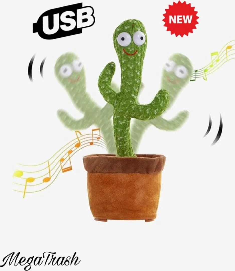 Talking Cactus 32CM Oplaadbaar - Dansende En Pratende Interactieve Knuffel - Bekend Van TikTok - Dancing Cactus - Voice Opname - Pluche Speelgoed 4 Talking Cactus 32CM Oplaadbaar - Dansende En Pratende Interactieve Knuffel - Bekend Van TikTok - Dancing Cactus - Voice Opname - Pluche Speelgoed - Afbeelding 2