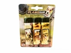 FLAME CLUB Aanstekers Blister Van 3 Stuks Geassorteerde Kleuren HOND.