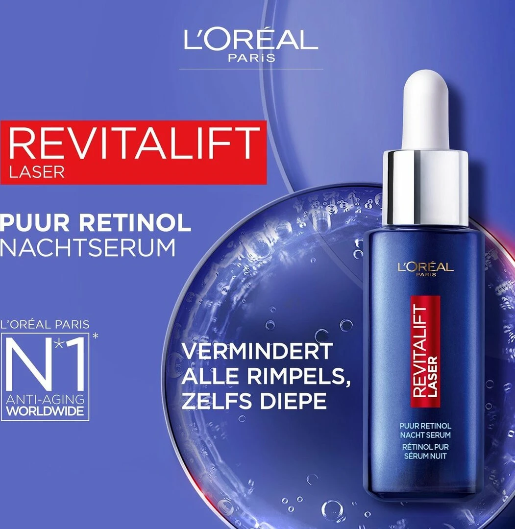 L'Oreal L’Oréal Paris Revitalift Retinol Night Serum - 30ml 7 L'Oreal L’Oréal Paris Revitalift Retinol Night Serum - 30ml - Afbeelding 5