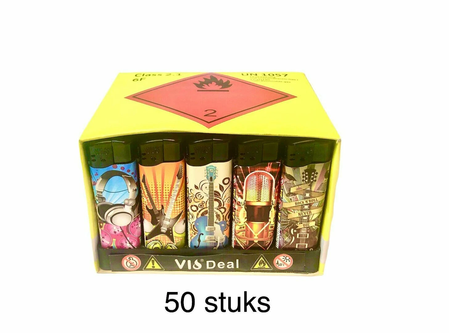 Aanstekers 50 Stuks - Met Print - Klik Aansteker - Unilite 5 Aanstekers 50 Stuks - Met Print - Klik Aansteker - Unilite - Afbeelding 3